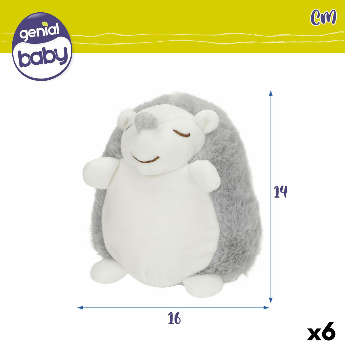 Peluche musicale Colorbaby Plastique 16 x 14 x 14 cm (6 Unités)