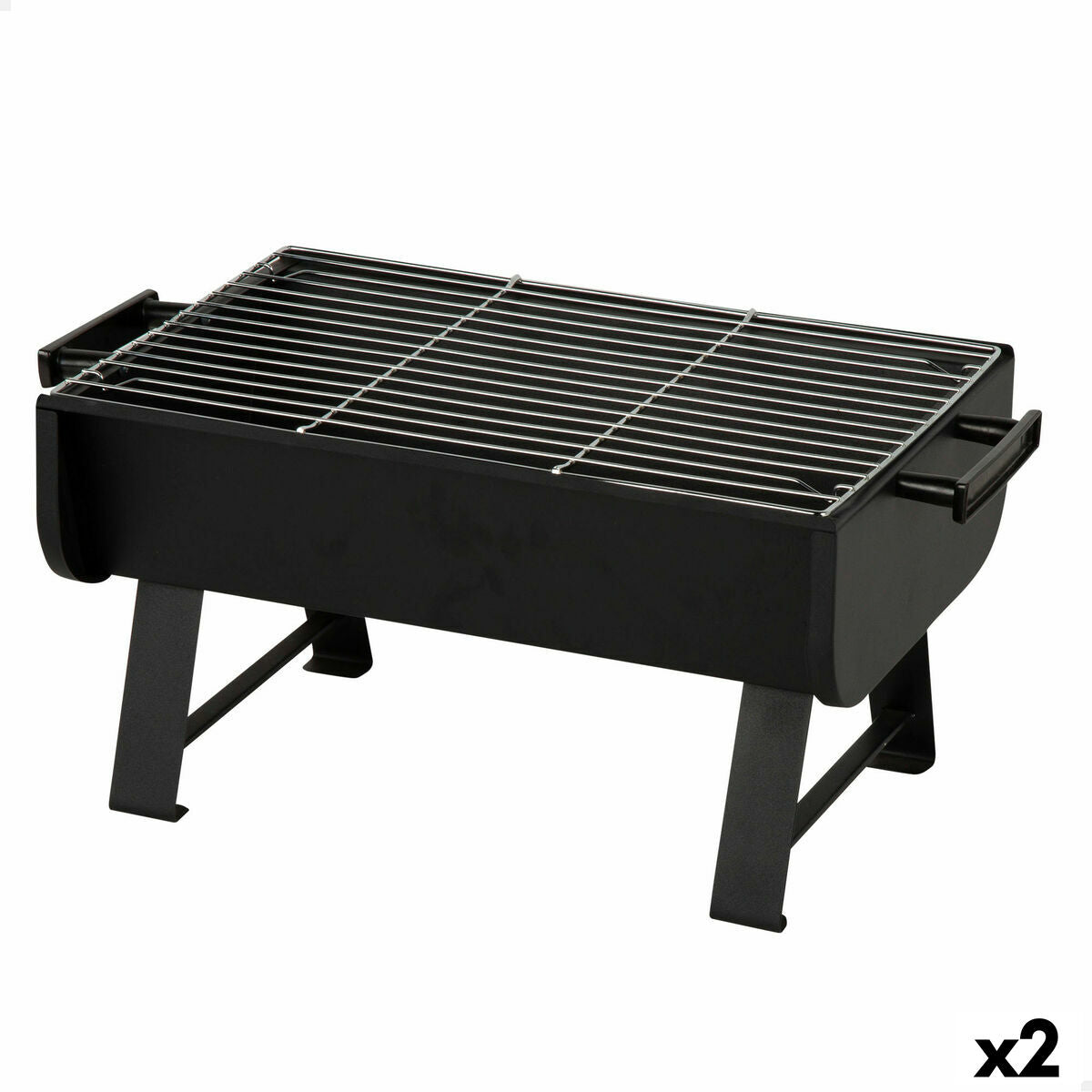 Barbecue Portable Aktive Acier 45 x 25 x 30 cm Noir (2 Unités)