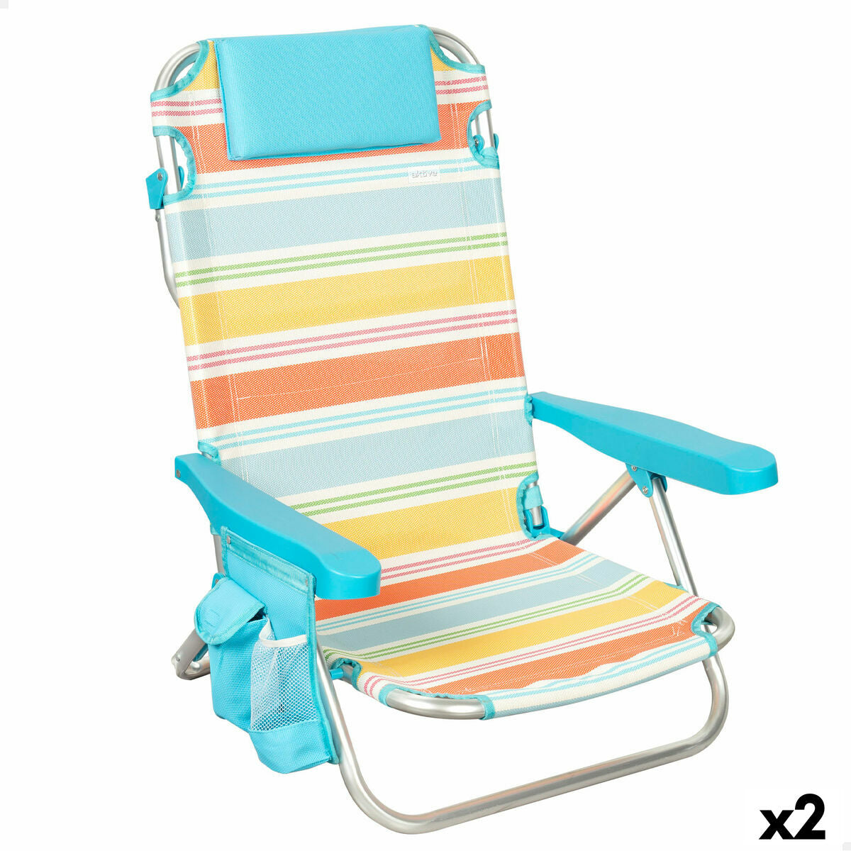 Chaise de Plage Aktive 48 x 75 x 48 cm (2 Unités)