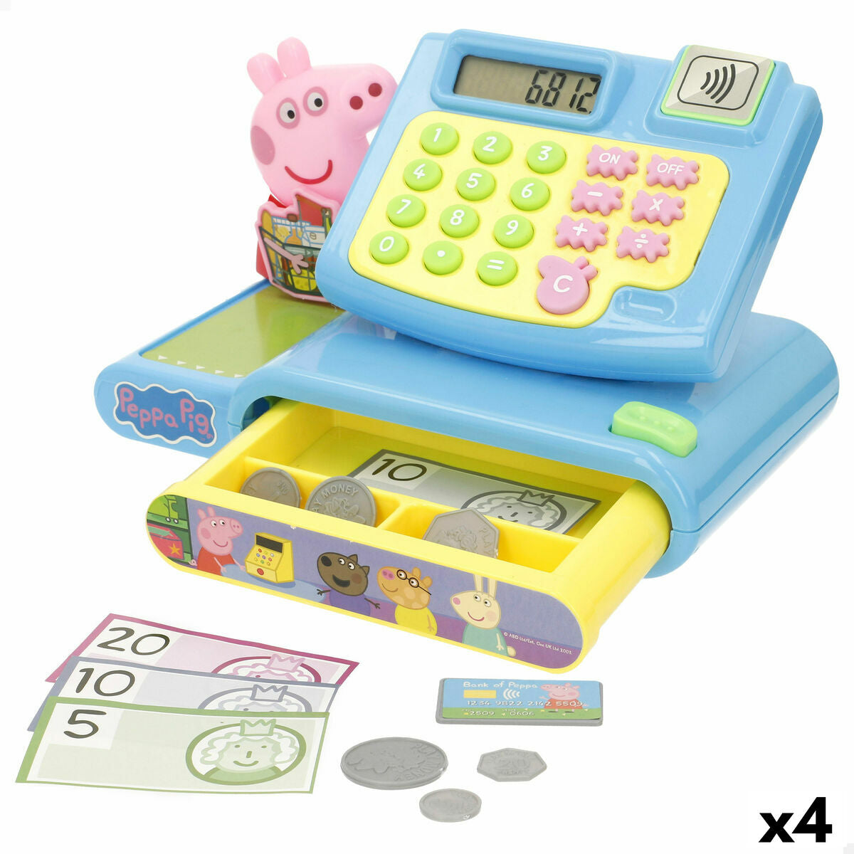 Caisse enregistreuse Jouet Peppa Pig 19 x 15 x 13 cm (4 Unités)
