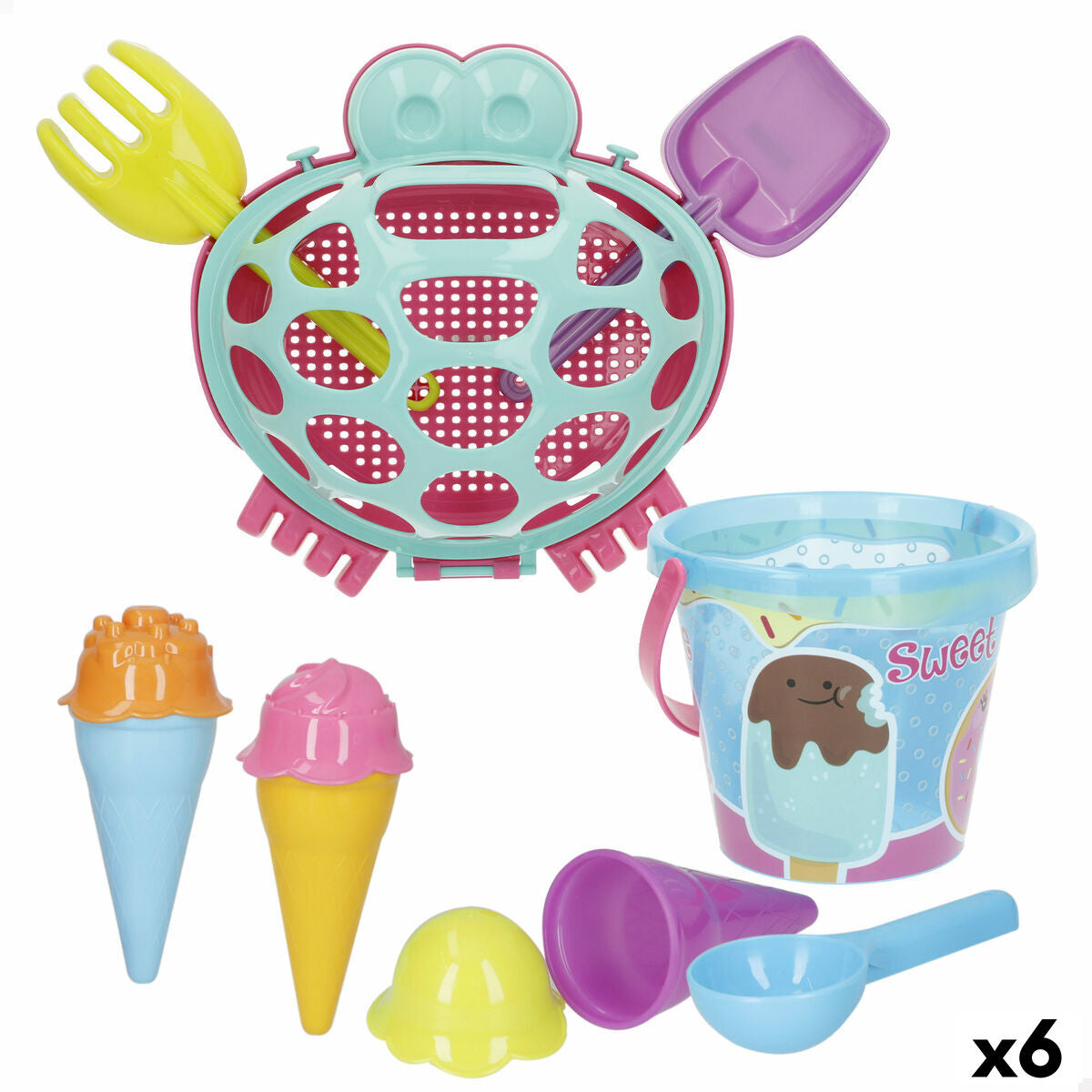 Set de jouets de plage Colorbaby 48 X 16 X 32 CM (6 Unités)