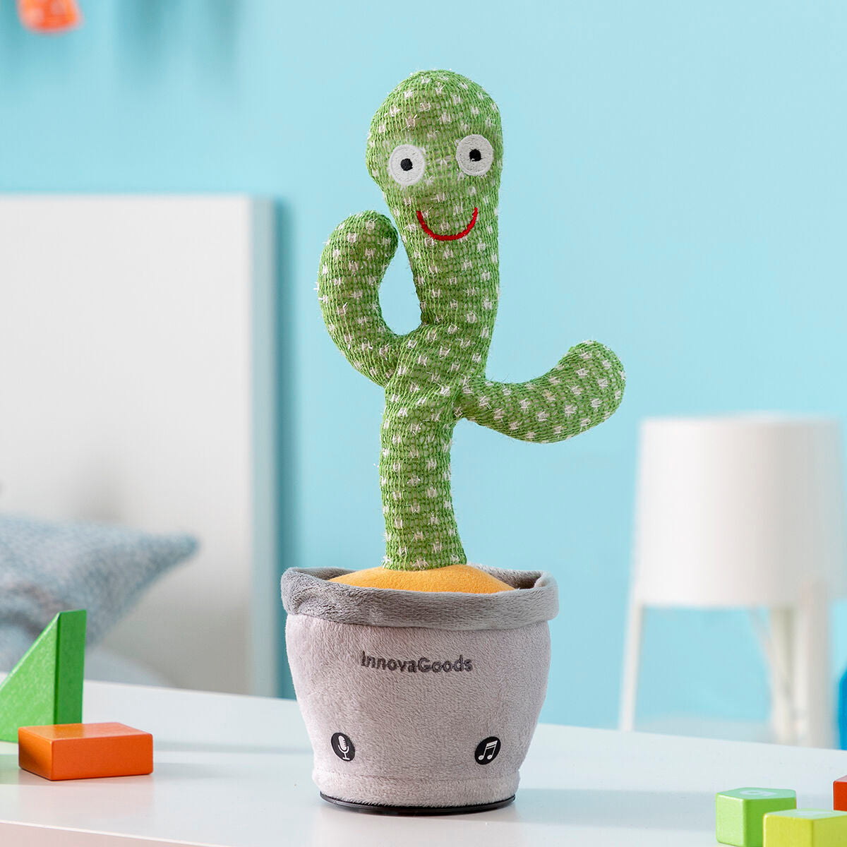 Cactus Dansant et Parlant Rechargeable avec Musique et LED Multicolore Cacxi InnovaGoods