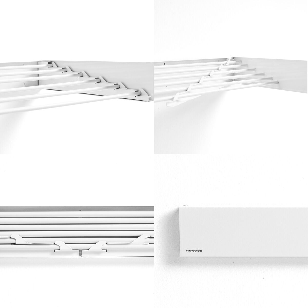 Étendoir mural pliable extensible rétractable Dryva 100 InnovaGoods